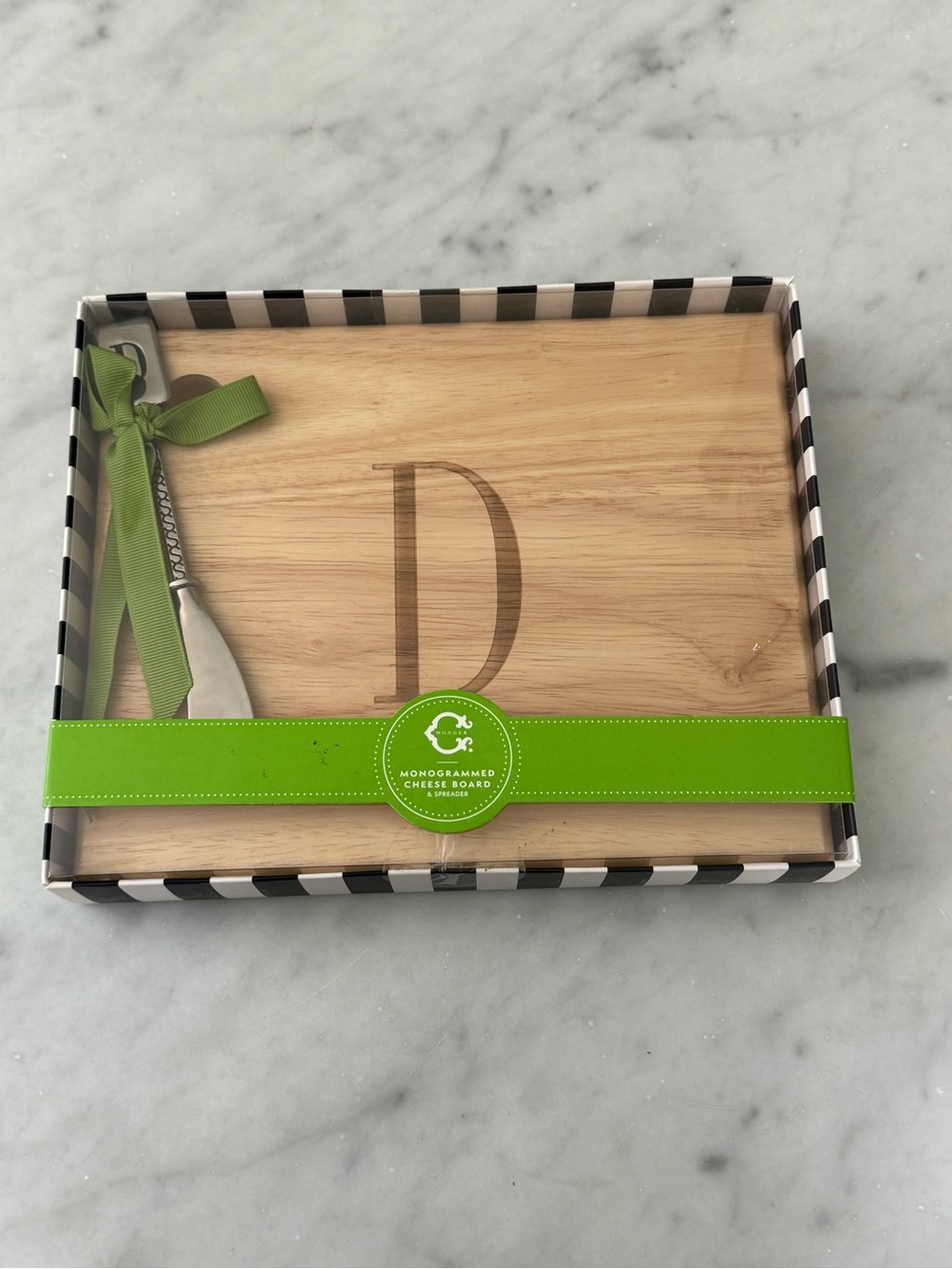 NEW Monogrammed Cheese Board & Spreader- Letter “D”